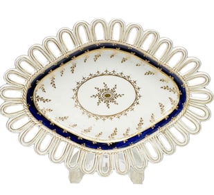 Chelsea English Reticulated Porcelain Oval Dish circa 1790