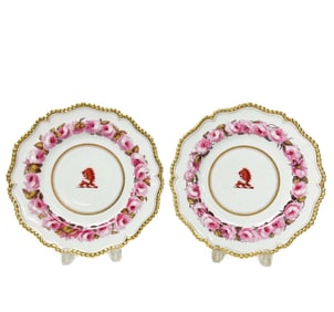 Pair Flight, Barr & Barr Worcester Armorial Dinner Plates