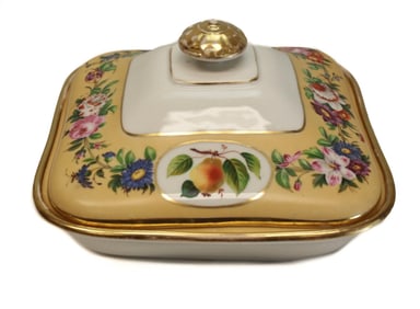 Continental Hand Painted Porcelain Covered Tureen, circa 1910. Florals