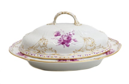 KPM Berlin Germany Hand Painted Porcelain Lidded Tureen circa 1900