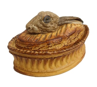 Pillivuyt France Hand Painted Rabbit Hare Casserole Dish En Croute c1930