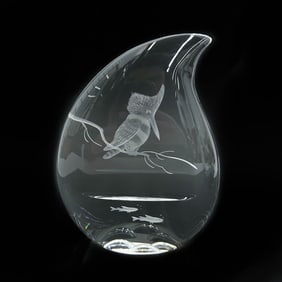 Steuben Art Glass Sculpture Kingfisher by James Houston Ltd Ed/50 with Box