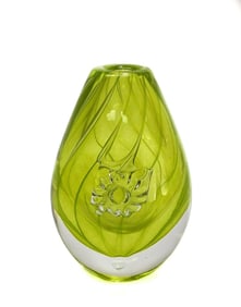 Lars Hellsten Orrefors Sweden Expo Art Glass Vase Signed