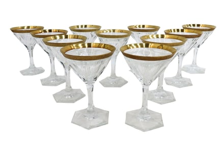 11  Moser Czech Cut Crystal Glass Martini Liquor Cocktails in Adela Melikoff