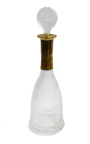 Moser Czech Cut Crystal Glass 11.75 inch Decanter in Gold Splendid Signed