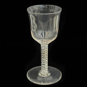 English Air Twist Stem Glass 7.7 inch tall Chalice 19th century