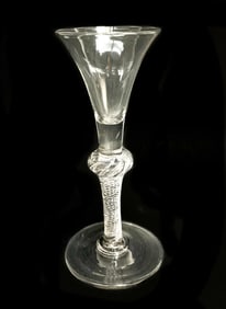 English Georgian Wine Goblet, Air Twist Stem 18th Century