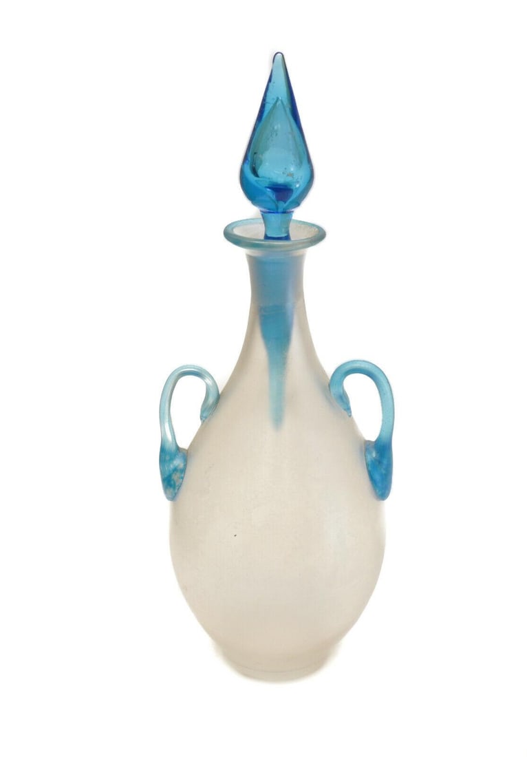 Steuben Verre De Soie Perfume Bottle Celeste Blue (1 of 4)