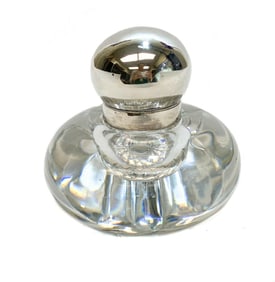 Mappin & Webb (John Newton Mappin) Sterling Silver & Glass Inkwell, 1896 #15267