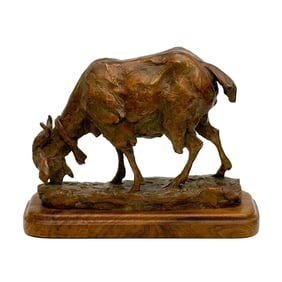 Sandy Scott Bronze Goat Sculpture Artist Signed Ltd Ed/100