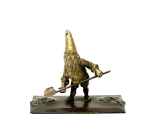 Austrian Gilt and Patinated Bronze Figural Sculpture Gnome c. 1900