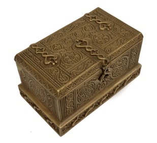 Tiffany Studios New York Gilt Bronze Double Inkwell in Venetian #1641 c1900