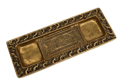 Tiffany Studios New York Gilt Bronze Pen Tray in Venetian #1642 c1900