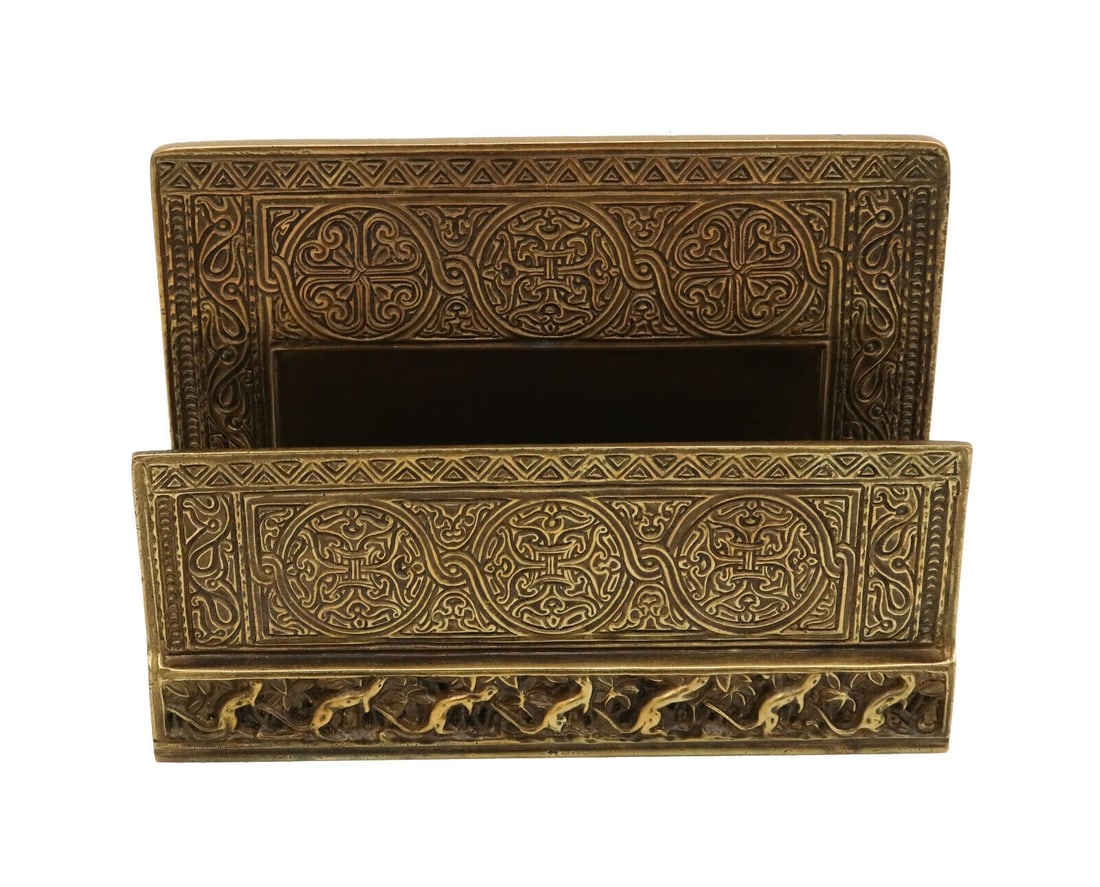 Tiffany Studios New York Gilt Bronze Letter Holder in Venetian #1643 c1900 (1 of 7)