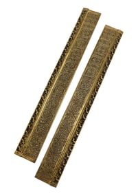 Pair Tiffany Studios New York Gilt Bronze Blotter Ends in Venetian #1696 c1900