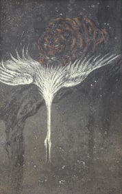 Marguerite Kirmse (American 1885-1954) Pastel on Board Lion & Swan, Signed