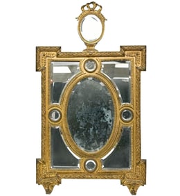 Italian Gilt and Patinated Bronze Wall Mirror 19th century