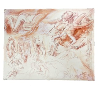 Sheldon C Schoneberg (American b.1926) Pastel on Paper Figure Studies Signed