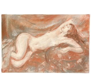 Sheldon C Schoneberg (American b.1926) Pastel on Paper Nude Drawing Signed Dated