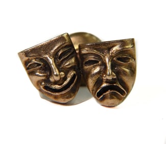14k Yellow Gold Comedy Tragedy Theater Mask