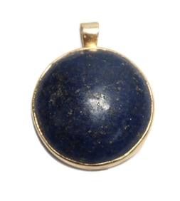 14k Yellow Gold Lapis Lazuli Necklace Pendant