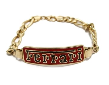 18k Yellow Gold and Enamel Ferrari Bracelet