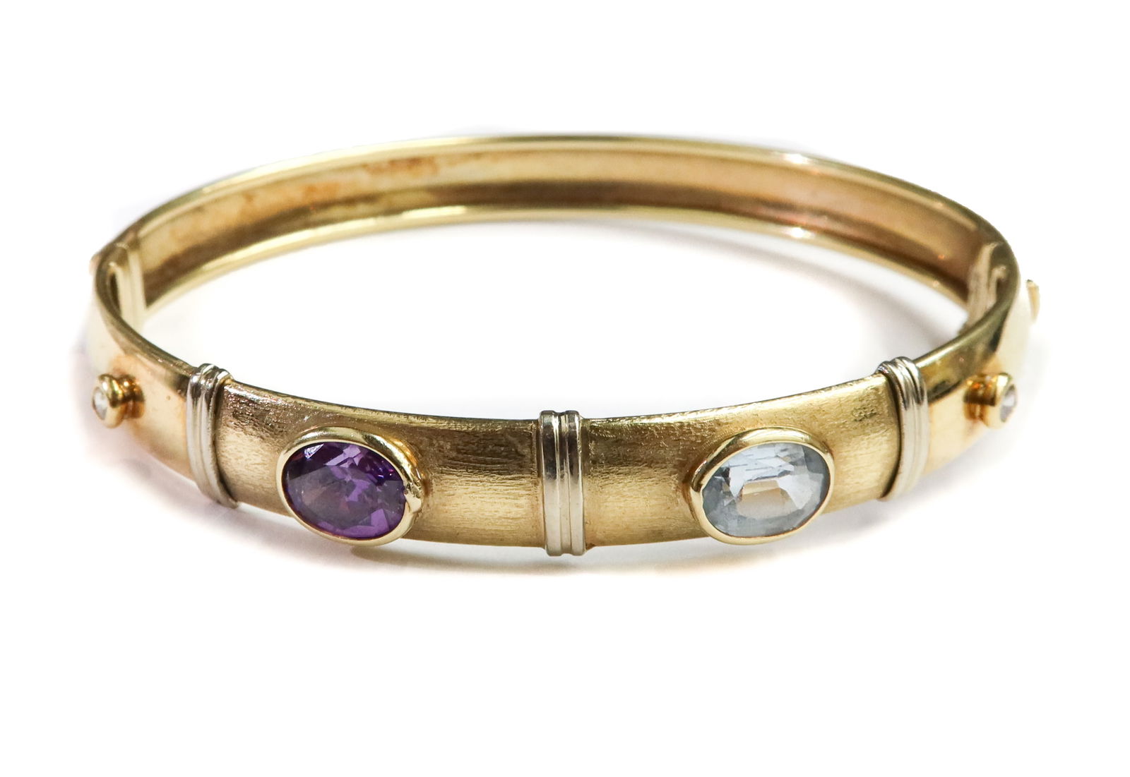 Faro Italian 14k Yellow Gold Amethyst and Topaz  Bracelet (1 of 8)