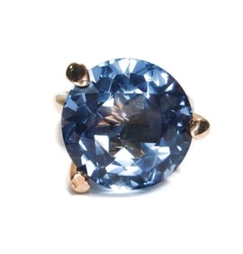 14k Yellow Gold Blue Spinel  Ring, Size 5.5