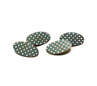 14k Yellow Gold Enamel Cufflinks