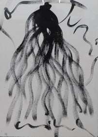 Dale Chihuly Hand Painted Abstract Chandelier Drawing Juris