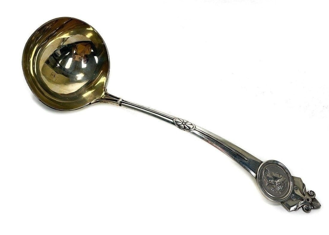 Gorham Sterling Silver Medallion Large Soup or Punch Ladle, Late 19th Century (1 of 4)