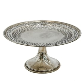 Tiffany & Co Pierced Sterling Silver Compote Cake Plate 17266 A2 circa 1920