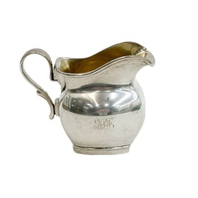 Russian 84 Silver Creamer Monogram with Crown St Petersberg 1857 MP
