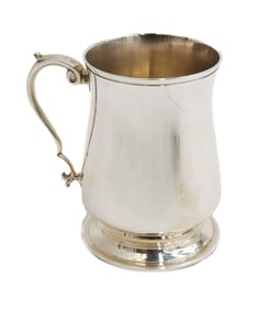 JA Campbell London Sterling Silver Gold Wash Footed Cup 2001