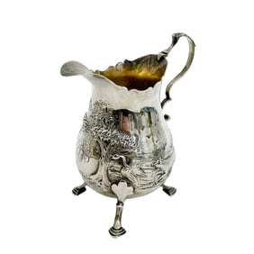 Pairpoint Brothers English Sterling Silver Repousse Creamer Hunting Scene 1892