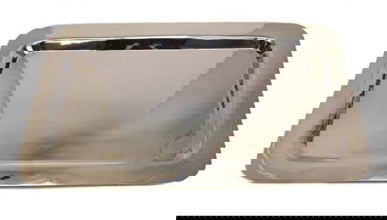 Elegant Allan Adler Modernist Sterling Silver Centerpiece Tray 58ozt circa 1940: An elegant Allan Adler sterling silver modernist centerpiece tray, circa 1940. Allan Adler silver marks to the underside base. Weight Approx., 58 ozt Measures Approx., 21.25 inches x 13.25 inches Dome
