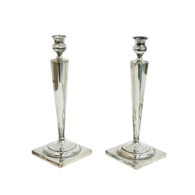 Pair Victor Seidman Mfg Co American Sterling Silver Candlesticks circa 1925
