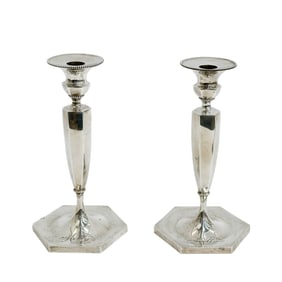 Pair Howard & Co American Solid Sterling Silver Candlestick Holders