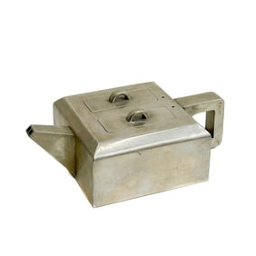 Japanese Gold Wash Silver Cased Twin Double Teapot