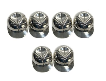 6 American Sterling Silver Caldwell Novelty Baseball Cap Salt Cellars Nut Bowls
