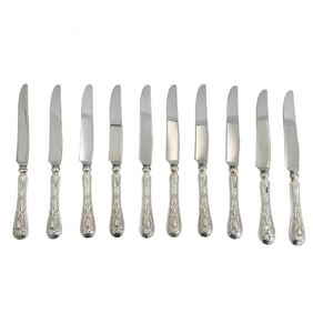 10 German 800 Silver Handled Steel 10 inch Dinner Knives