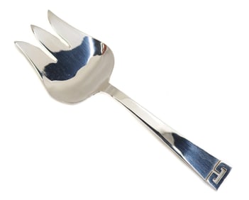 Allan Adler Sterling Silver Hand Hammered Large Serving Fork  in Chinese Key