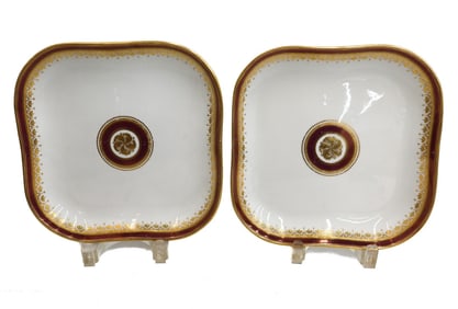 Pair Royal Imperial Manufactury of Vienna Porcelain Square Trays, 1799