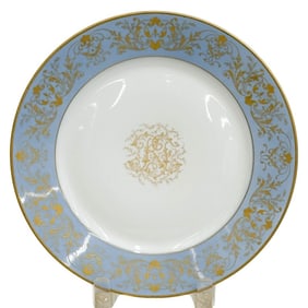 Manufacture de Sevres Porcelain Cabinet Plate Light Blue 1985
