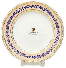 English Copeland Hand Painted Porcelain Napier Family Armorial Cabinet Plate