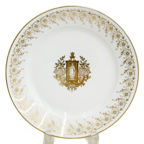 Manufacture de Sevres Gilt Porcelain Plate Republique Francaise 1892
