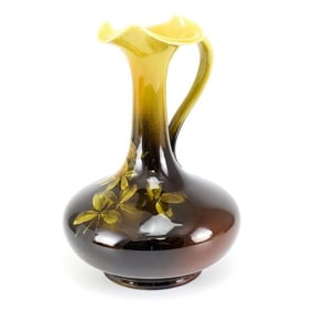 Rookwood Pottery 462D Ewer Vase, 1891 - Hand painted raised floral, Iris Glazed