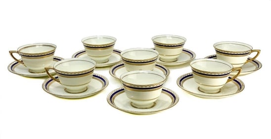 8 Royal Doulton England Porcelain Cup and Saucers, circa 1930