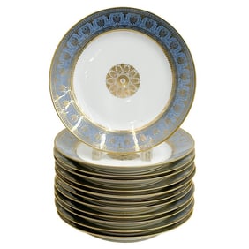 12 Manufacture de Sevres Louis Philippe Ch S Cloud Bleu Agate Dinner Plates 1832
