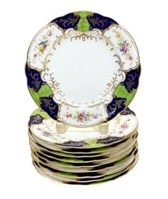 10 Coalport Hand Painted Porcelain Dessert Plates